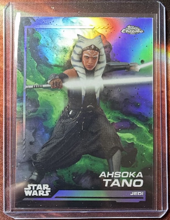 Ahsoka Tano Rainbow Refractor trading card from 2024 Topps 2024 Topps Chrome Star Wars