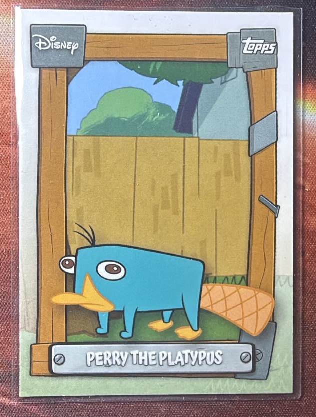 Perry the Platypus Base trading card from 2026 Topps 2026 Topps Disney Neon