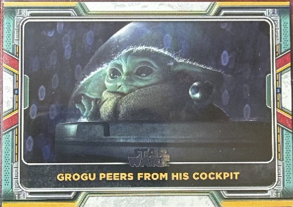 Grogu Peers From His Cockpit Base trading card from 2022 Topps 2022 Topps Star Wars: The Book of Boba Fett