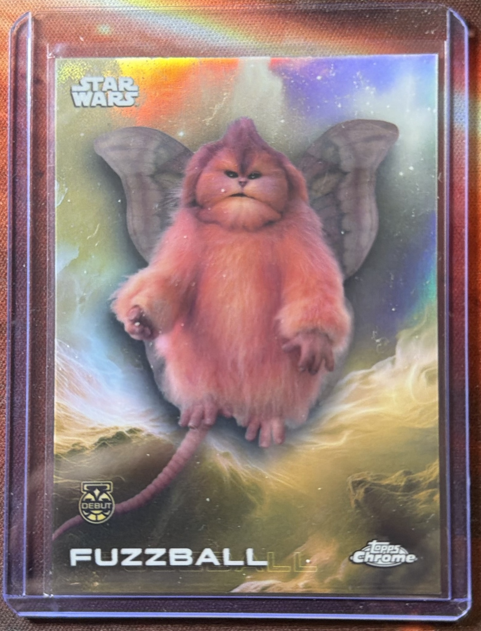 Fuzzball DEBUT Rainbow Refractor trading card from 2025 Topps 2025 Topps Chrome Star Wars