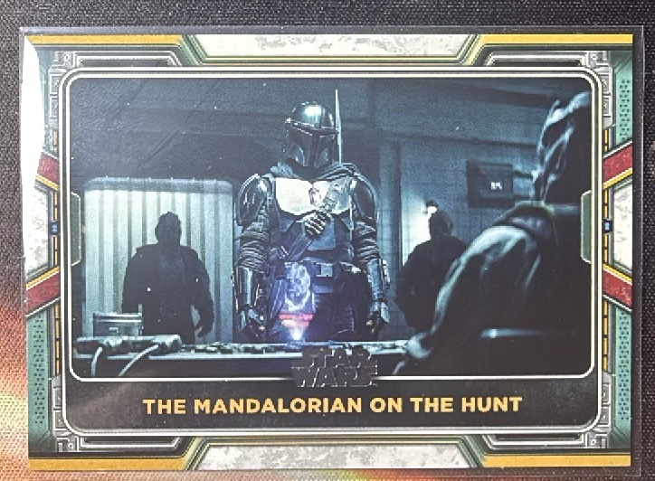 The Mandalorian on the Hunt Base trading card from 2022 Topps 2022 Topps Star Wars: The Book of Boba Fett