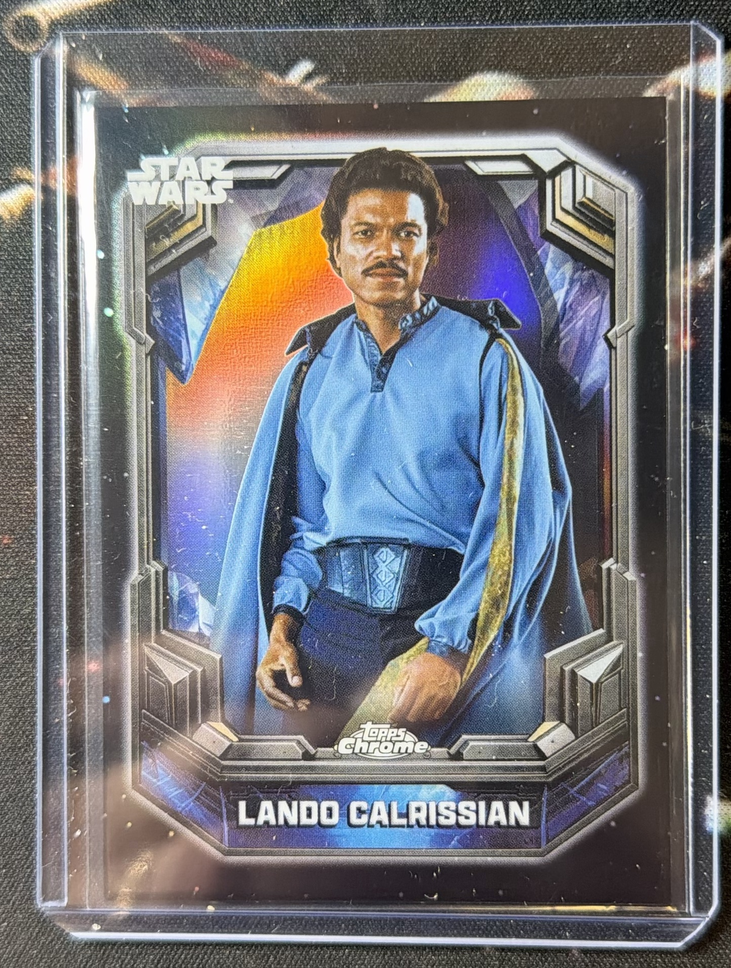 Lando Calrissian Base trading card from 2026 Topps Topps Chrome Star Wars