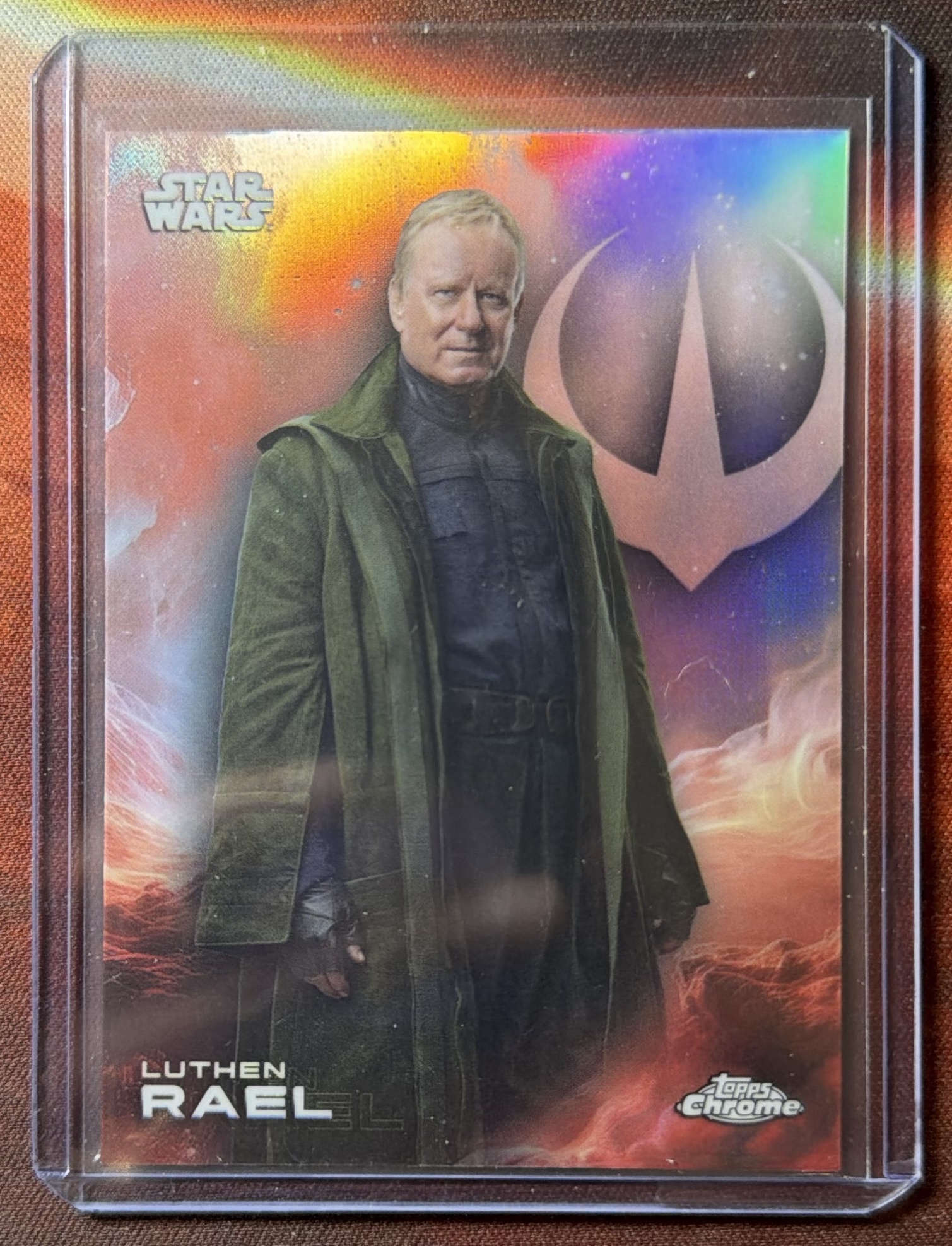 Luthen Rael Rainbow Refractor trading card from 2025 Topps 2025 Topps Chrome Star Wars