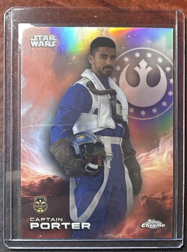 Captain Porter Rainbow Refractor trading card from 2025 Topps 2025 Topps Chrome Star Wars