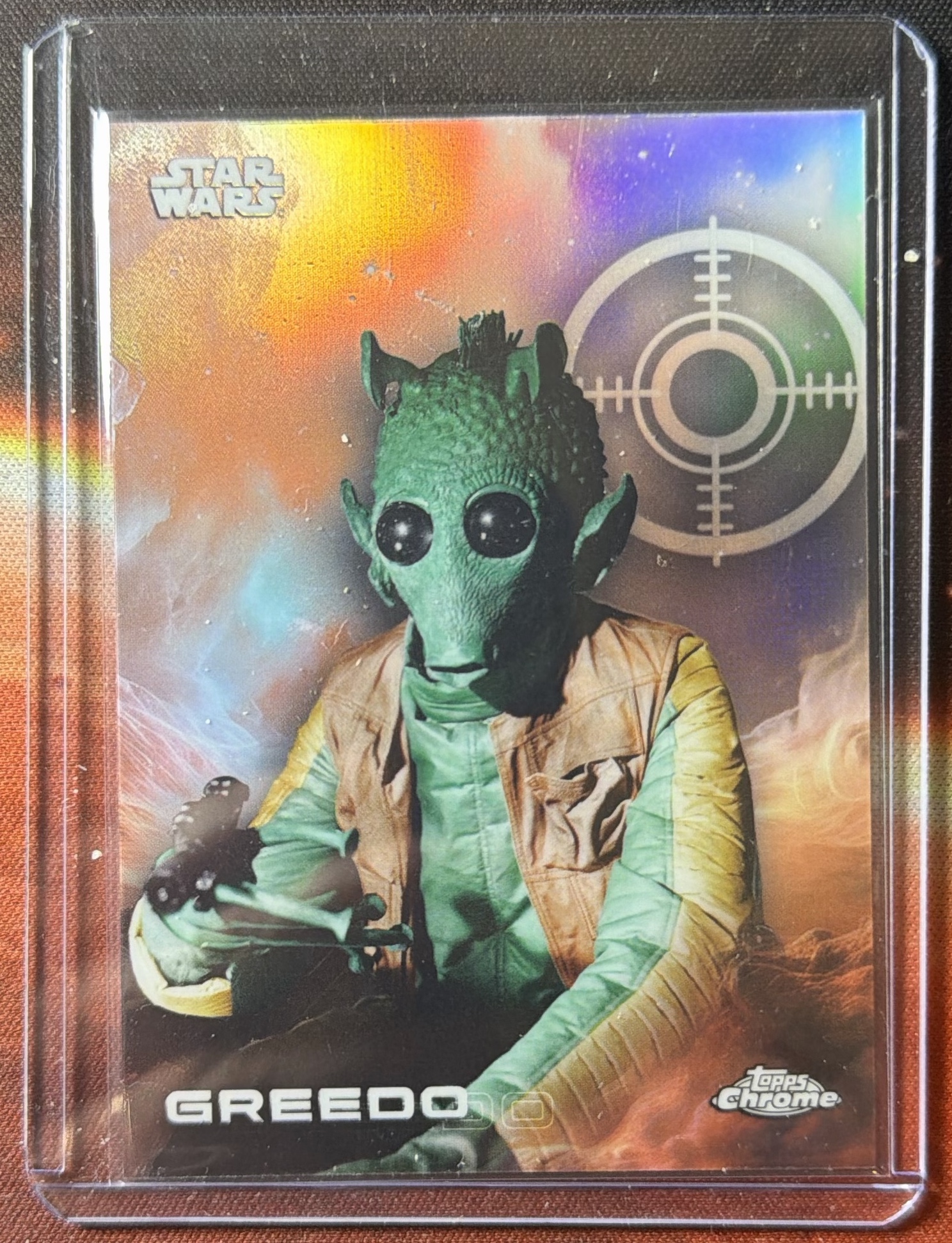 Greedo Rainbow Refractor trading card from 2025 Topps 2025 Topps Chrome Star Wars