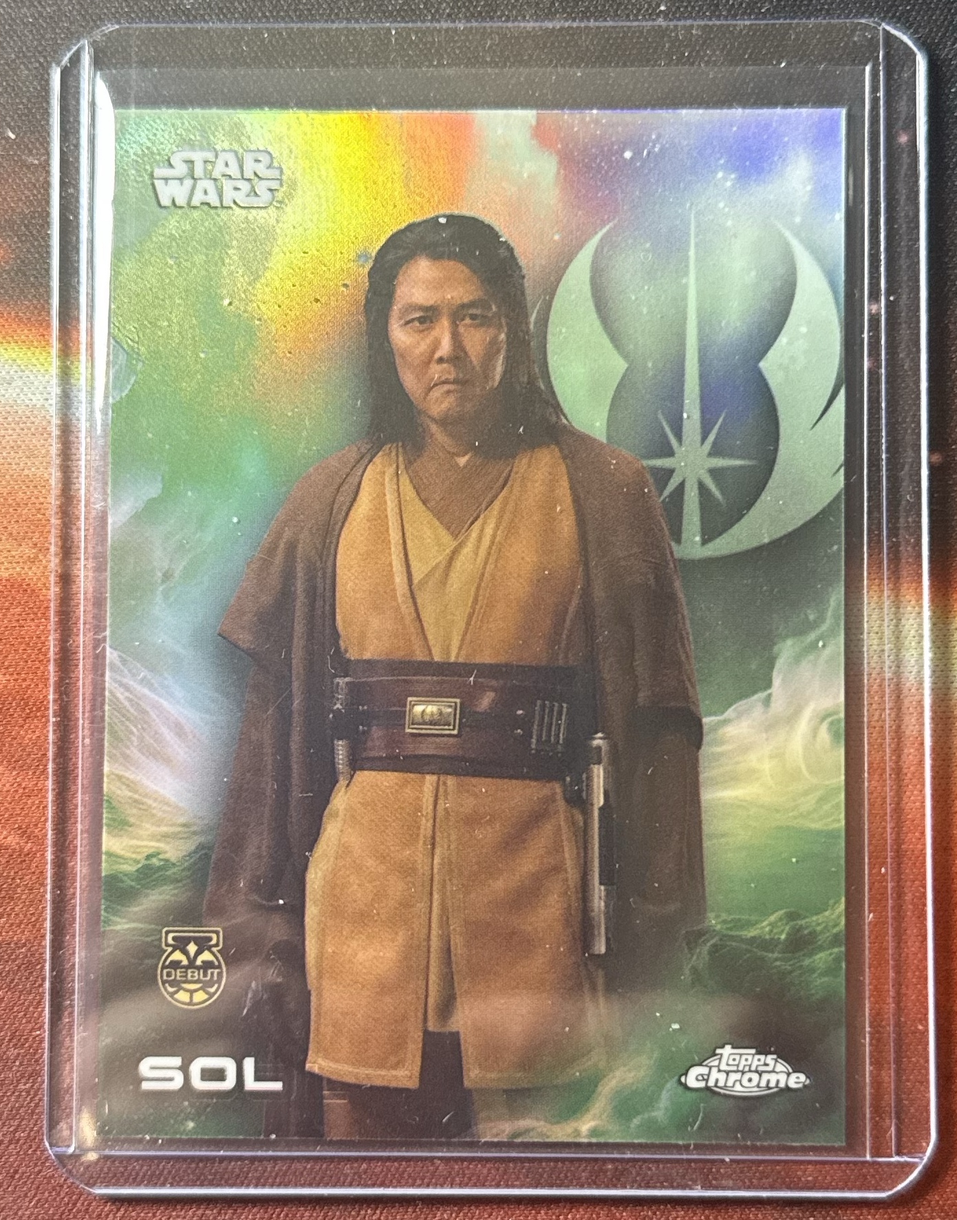 Sol DEBUT Rainbow Refractor trading card from 2025 Topps 2025 Topps Chrome Star Wars