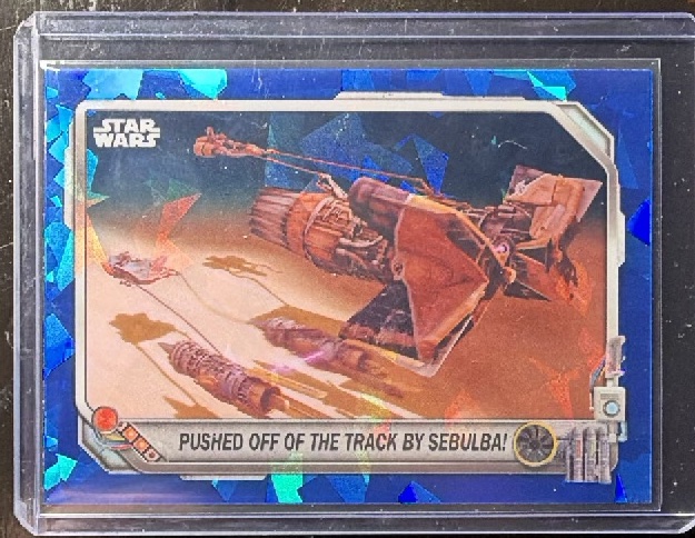 Pushed off of the Track by Sebulba! Base trading card from 2024 Topps 2024 Topps Chrome Sapphire Star Wars