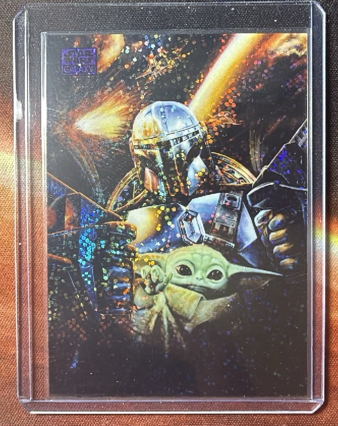 The Mandalorian's Escape Purple Speckle Refractor trading card from 2026 Topps 2026 Topps Chrome Star Wars Galaxy