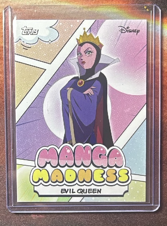 Evil Queen Base trading card from 2026 Topps 2026 Topps Disney Neon