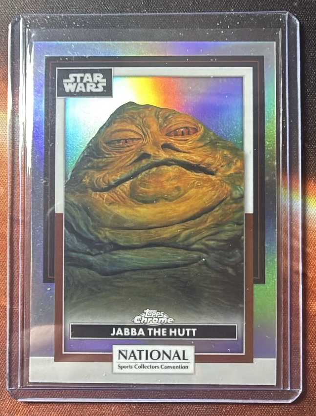 Jabba the Hutt Refractor trading card from 2026 Topps 2026 Topps The National Sports Collectors Convention Collection - Star Wars