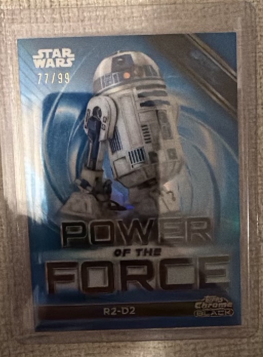 R2-D2 Blue Refractor trading card from 2025 Topps Star Wars Smugglers Outpost