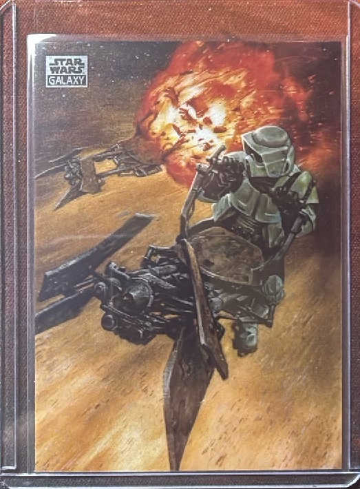 Biker Scout Down Base trading card from 2024 Topps 2024 Topps Chrome Star Wars Galaxy