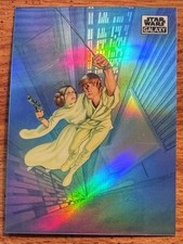 Leap of Faith Refractor trading card from 2021 Topps 2021 Topps Chrome Star Wars Galaxy