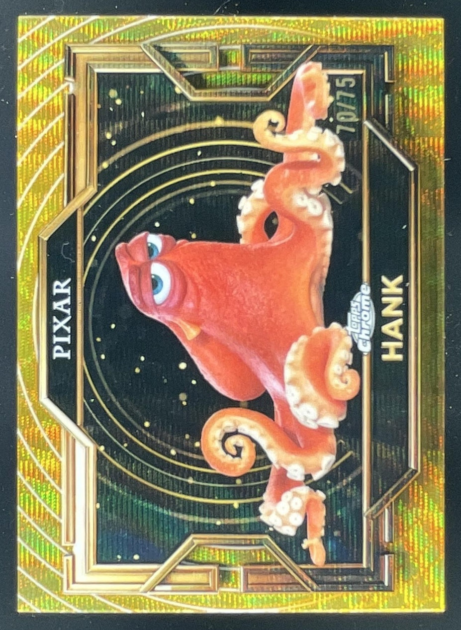 Hank Dipped in Gold trading card from 2025 Topps 2025 Pixar Gold