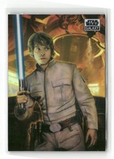 Luke Skywalker Refractor trading card from 2021 Topps 2021 Topps Chrome Star Wars Galaxy