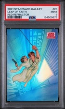 Leap of Faith Red Refractor trading card from 2021 Topps 2021 Topps Chrome Star Wars Galaxy