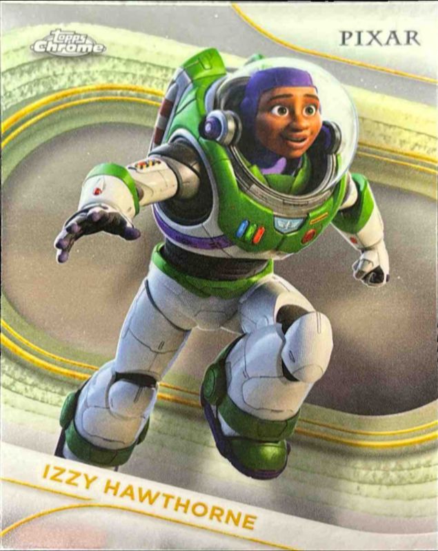 Izzy Hawthorne Yellow Mini Diamonds Refractor trading card from 2025 Topps 2025 Topps Chrome Disney