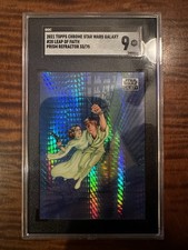 Leap of Faith Prism Refractor trading card from 2021 Topps 2021 Topps Chrome Star Wars Galaxy